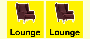 Lounge Dementia Friendly Yellow SIgn